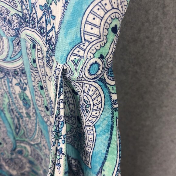 Cynthia Rowly Blue  Paisley Print Made in India Dress Size 10 - Picture 5 of 7
